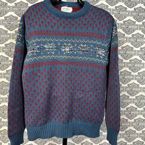 Vintage 90's Winter Pattern Grandpa Sweater - Adult Medium